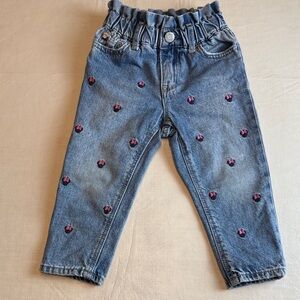 Baby Gap Disney Kids' Blue Just Like Mom Jean Minnie Mouse Pink Embroidery 3